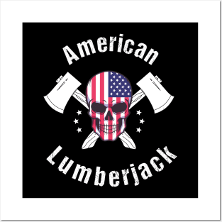 Lumberjack Woodworker Patriotic American Posters and Art